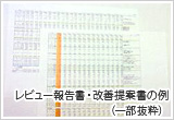 レビュー報告書・改善提案書の例（一部抜粋）